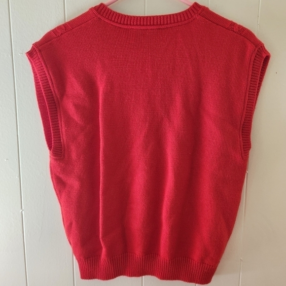 Pendleton Red Cable Knit Vest - Picture 2 of 9